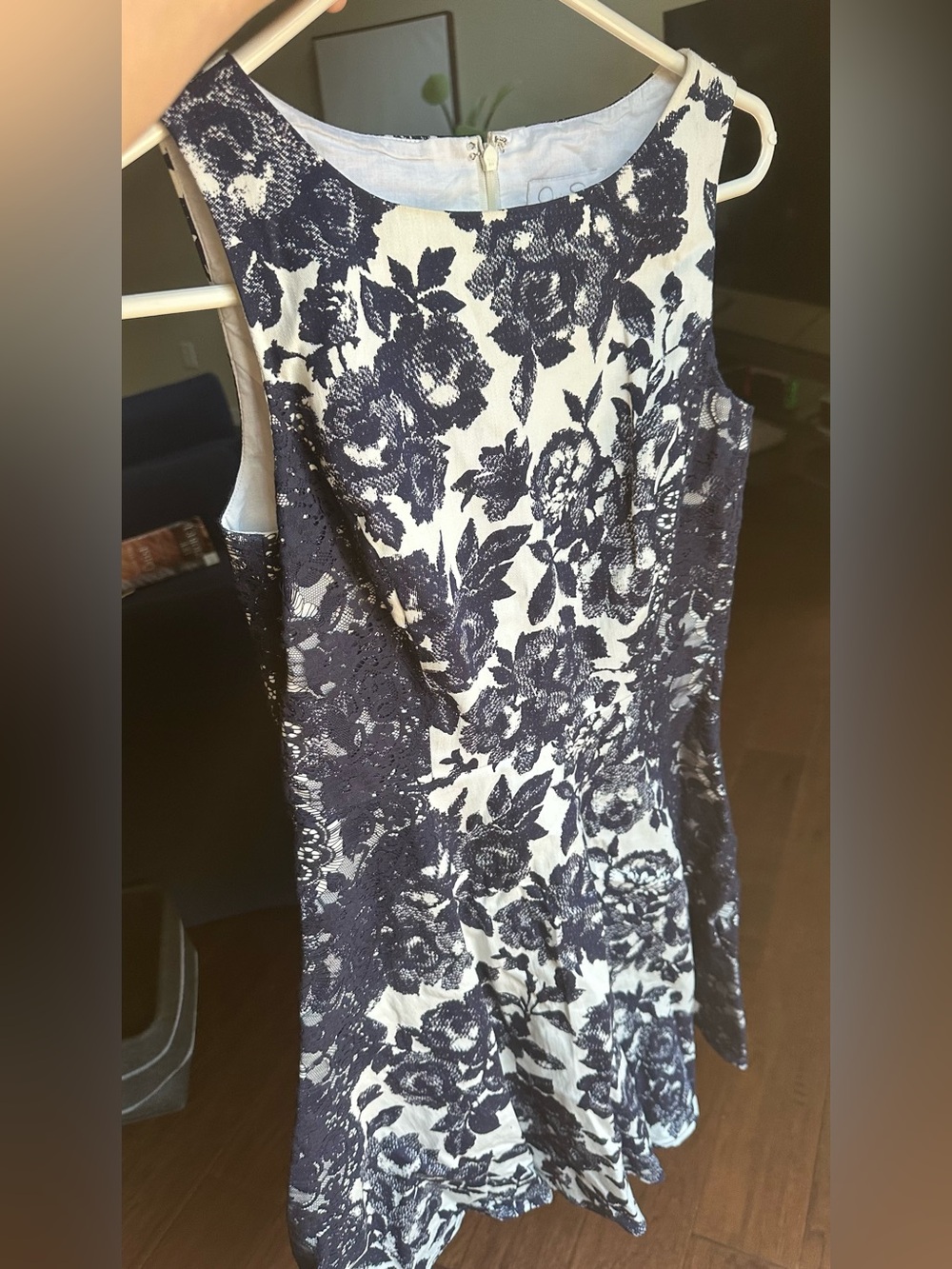 Jessica Simpson Women's Sleeveless Fit & Flare Lace Floral Print Dress Size 4
